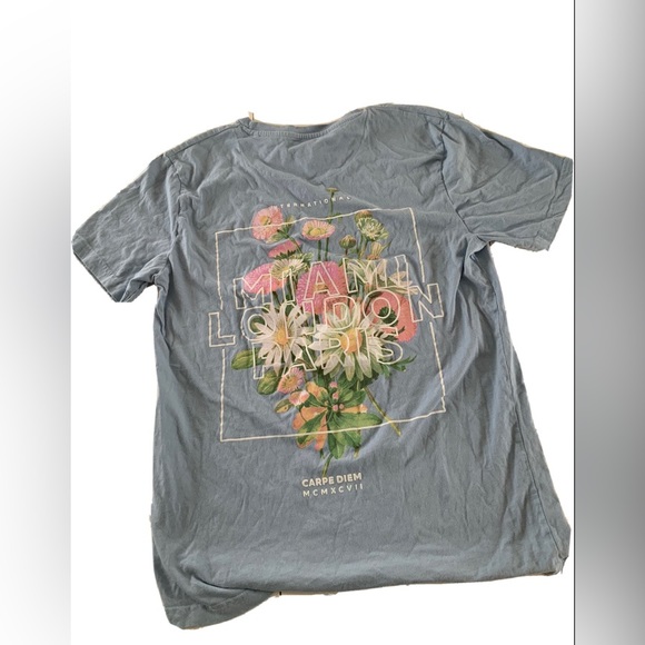 Ricky Singh Blue Floral T-shirt - Picture 2 of 2